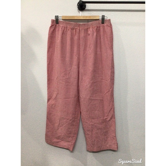 Vintage Blair Red/White Checkered Crop Pants - Picture 1 of 5